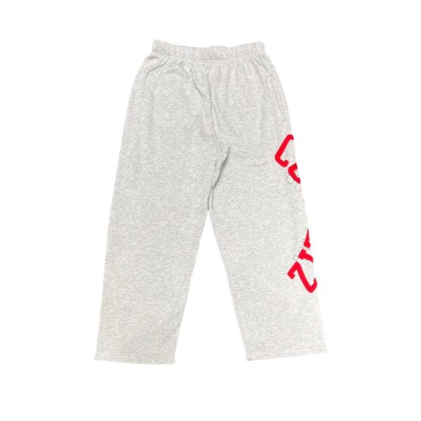 Corteiz Side Red Logo Grey Straight Sweatpants OKZY2026429