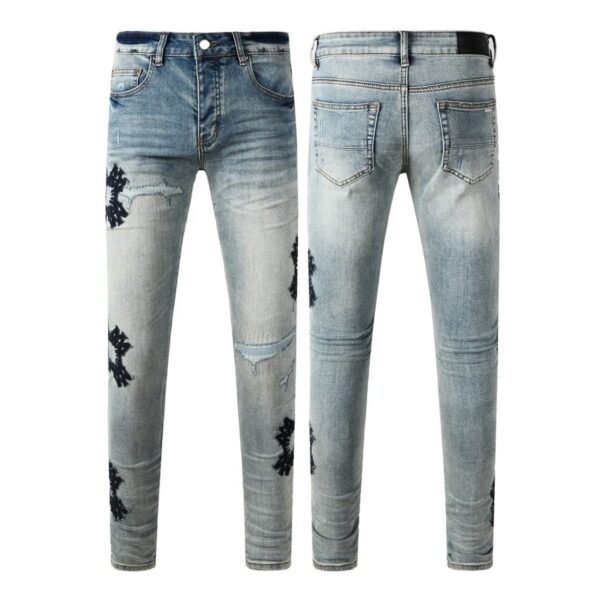 Amiri Cross Embroidery Ripped Jeans OKZY202642
