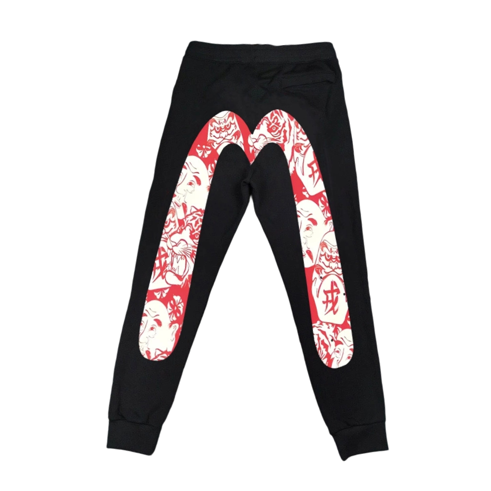 Evisu Red Ukiyo-e Big Daicock Jogger Pants OKZY2026434