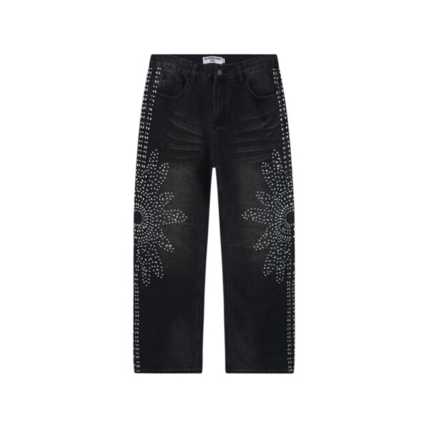 Valley Black Floral Rhinestone Jeans OKZY2026438