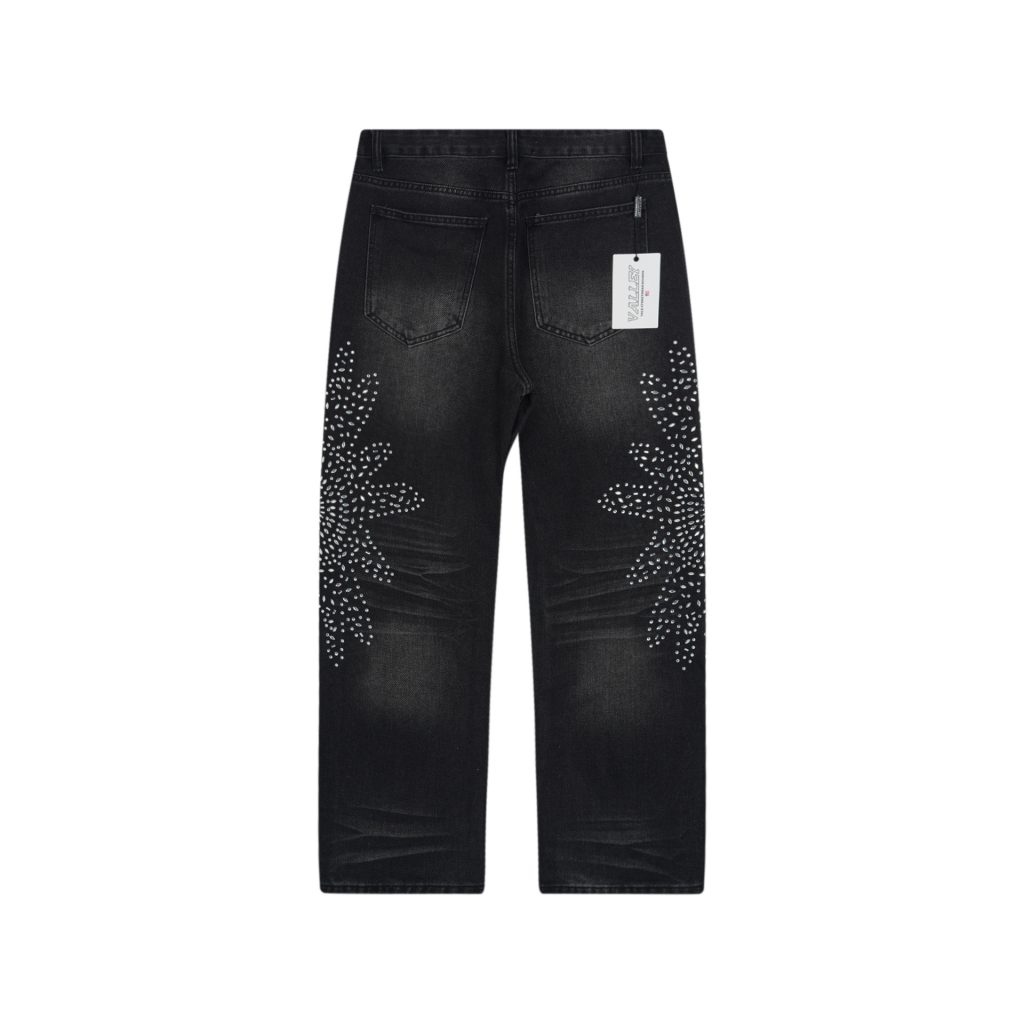Valley Black Floral Rhinestone Jeans OKZY2026438