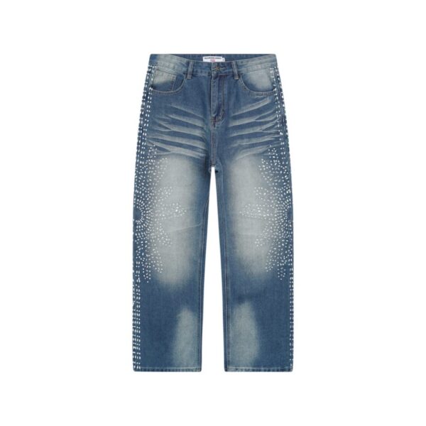 Valley Blue Floral Rhinestone Jeans OKZY2026439