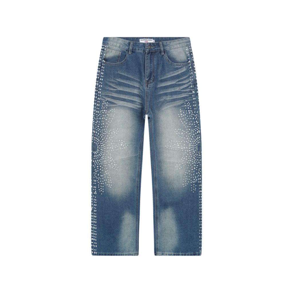 Valley Blue Floral Rhinestone Jeans OKZY2026439