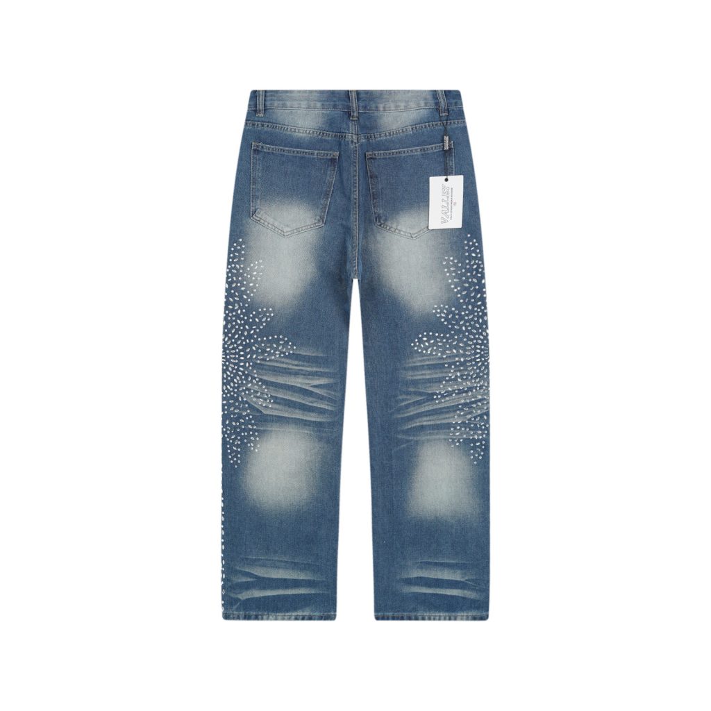 Valley Blue Floral Rhinestone Jeans OKZY2026439