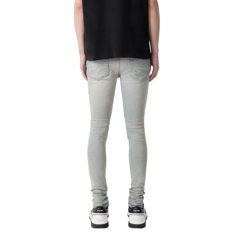 Amiri White Stripe Patch Ripped Jeans OKZY202643