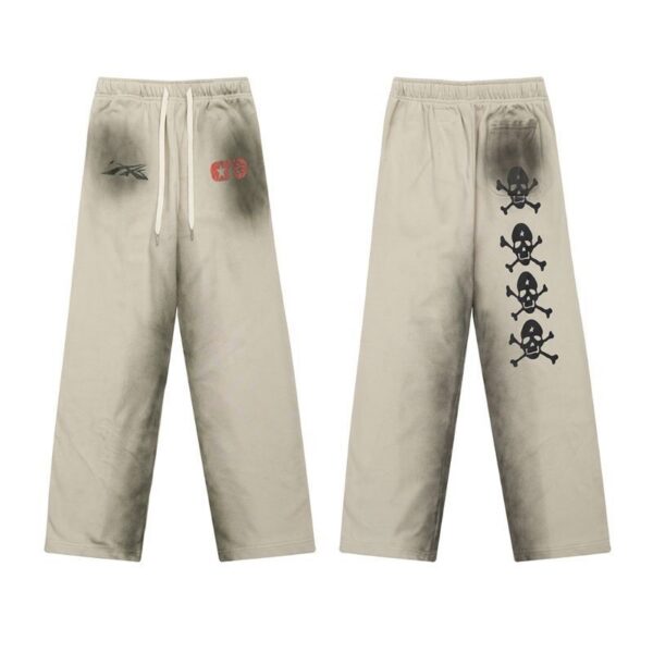 Hellstar Faded Beige Skull Stacked Sweatpants OKZY2026445