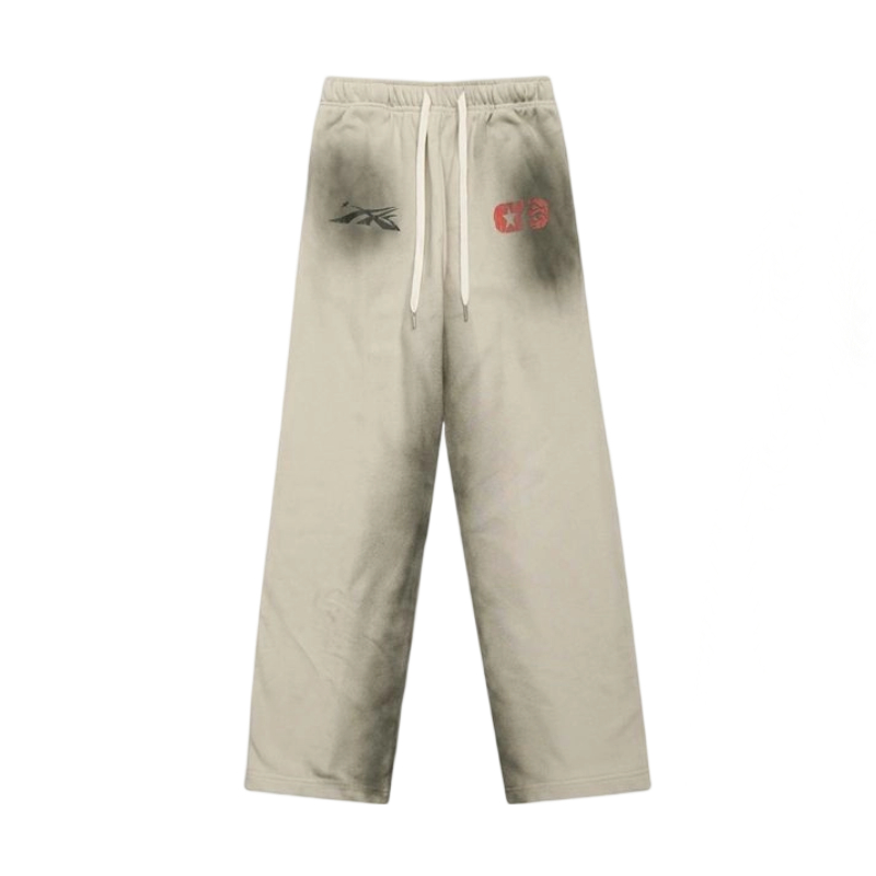 Hellstar Faded Beige Skull Stacked Sweatpants OKZY2026445