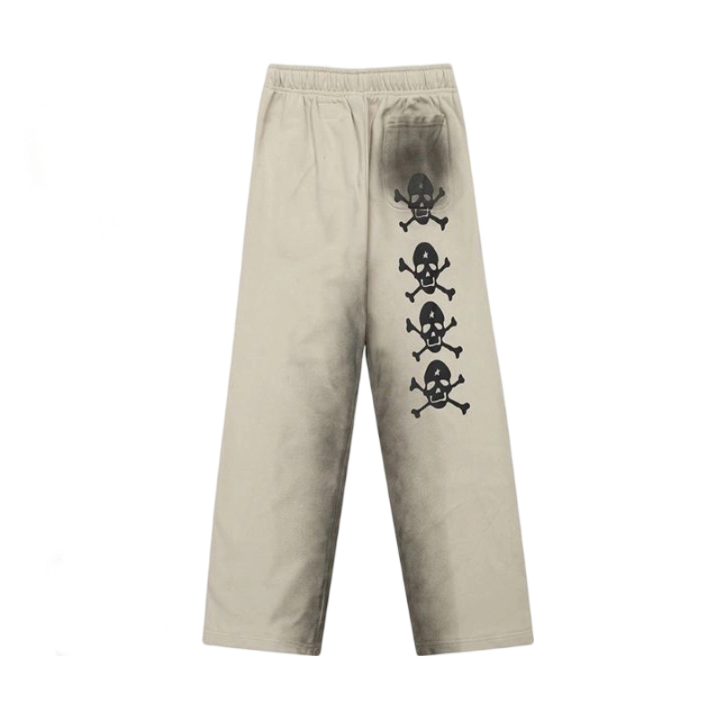 Hellstar Faded Beige Skull Stacked Sweatpants OKZY2026445