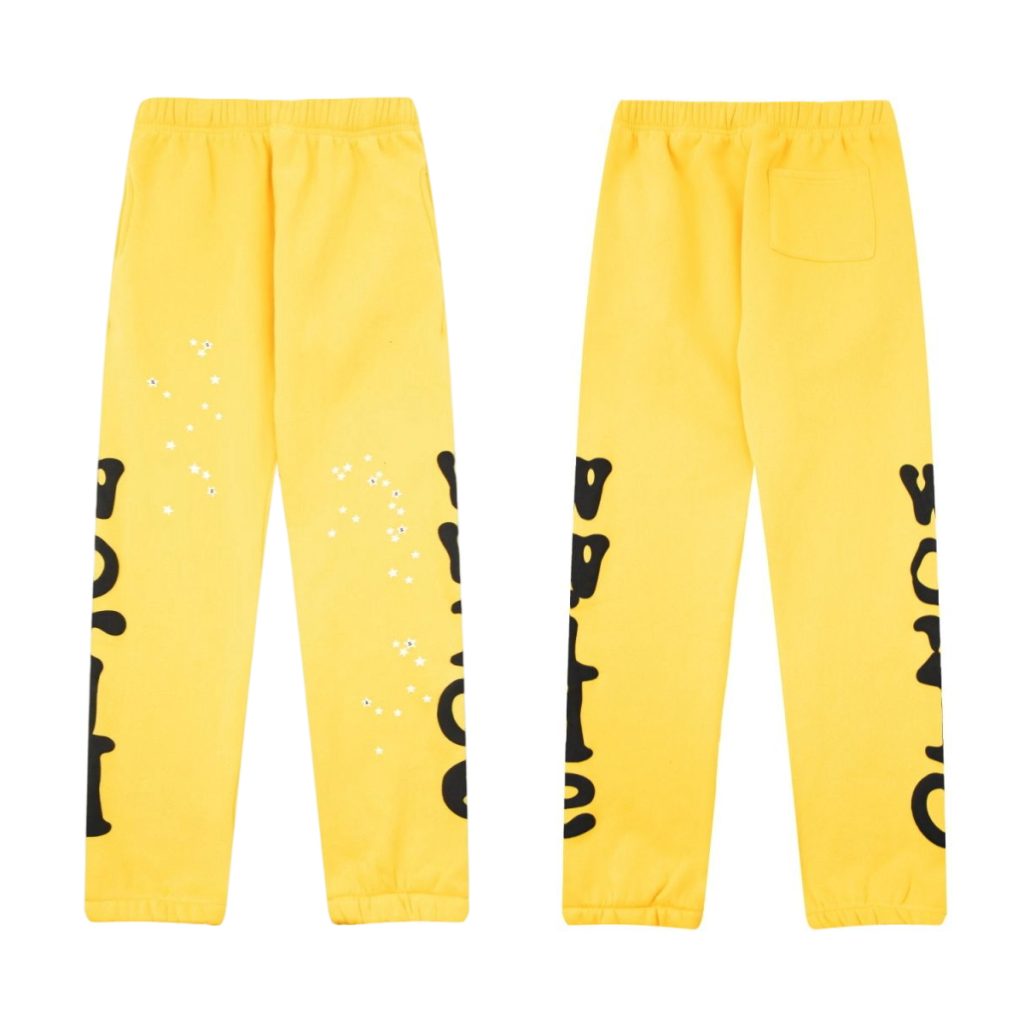 Sp5der Yellow Star Print Sweatpants OKZY2026454