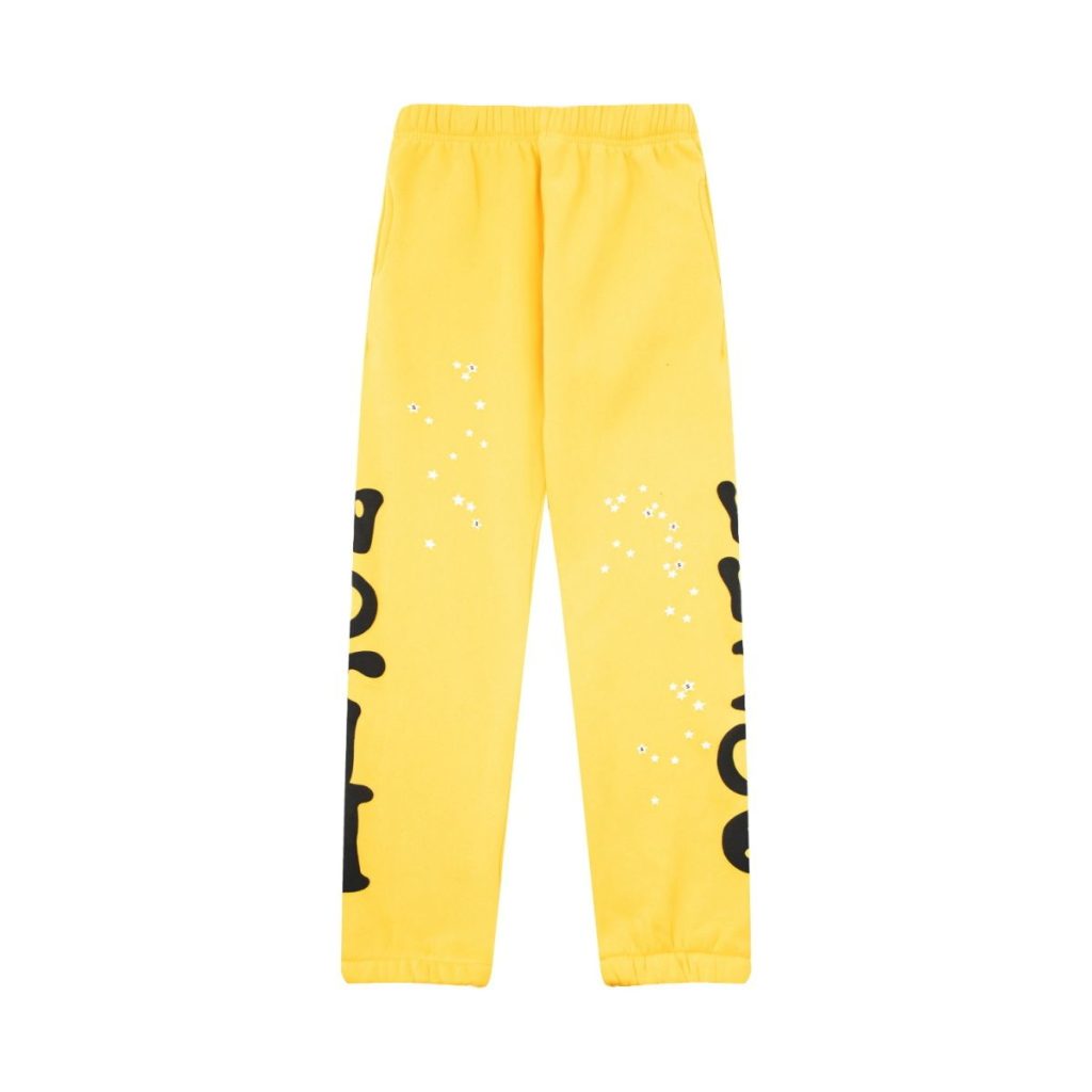 Sp5der Yellow Star Print Sweatpants OKZY2026454