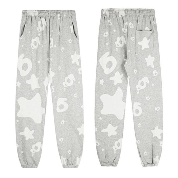 Sp5der Gray Allover Star Print Sweatpants OKZY2026456