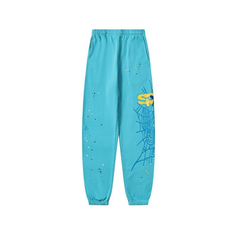 Sp5der Blue Web Star Sweatpants OKZY2026459