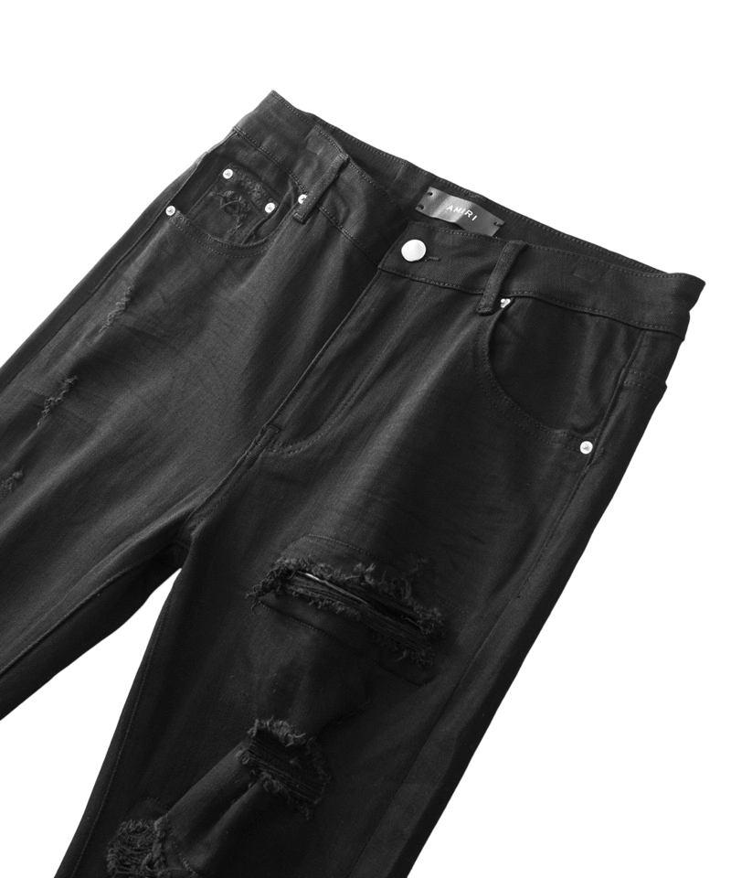 Amiri Frayed Biker Black Jeans OKZY202645