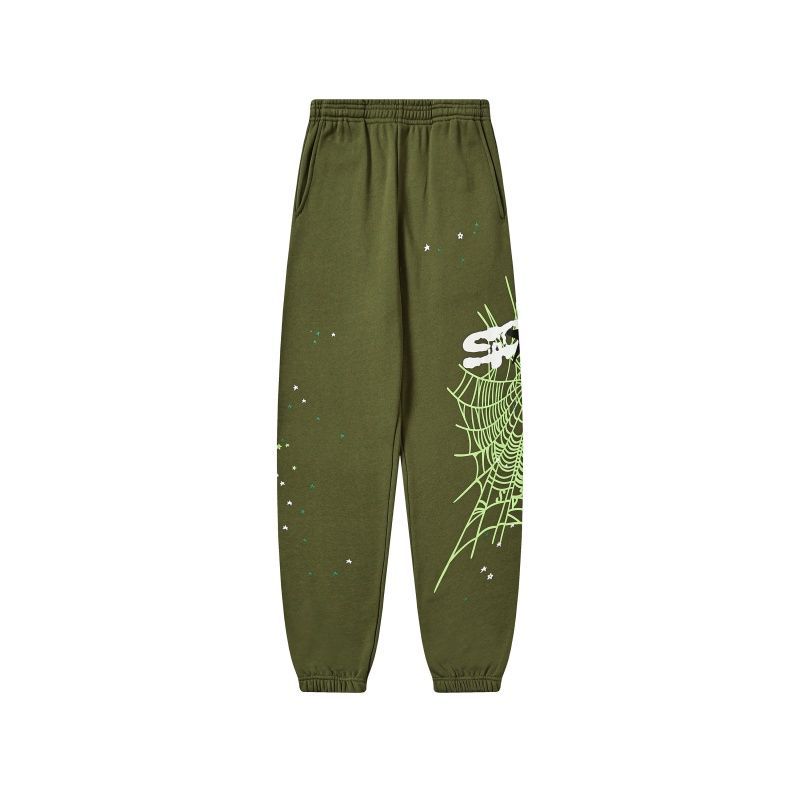 Sp5der Olive Web Star Sweatpants OKZY2026462