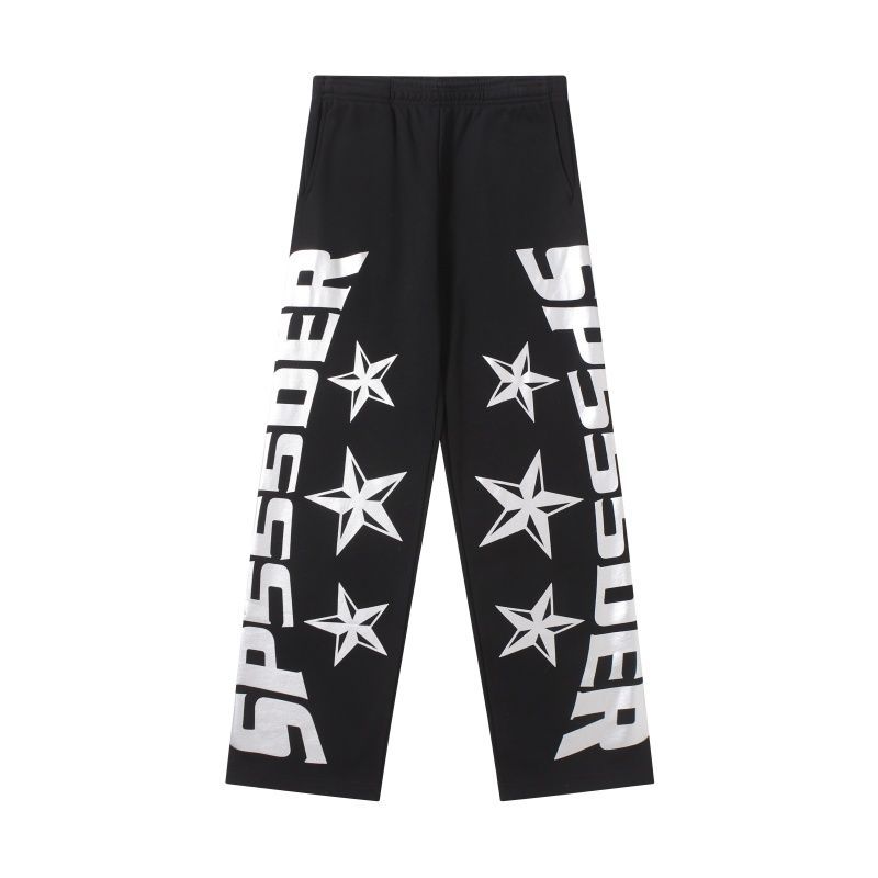 Sp5der Side Logo Star Wide Leg Pants OKZY2026463