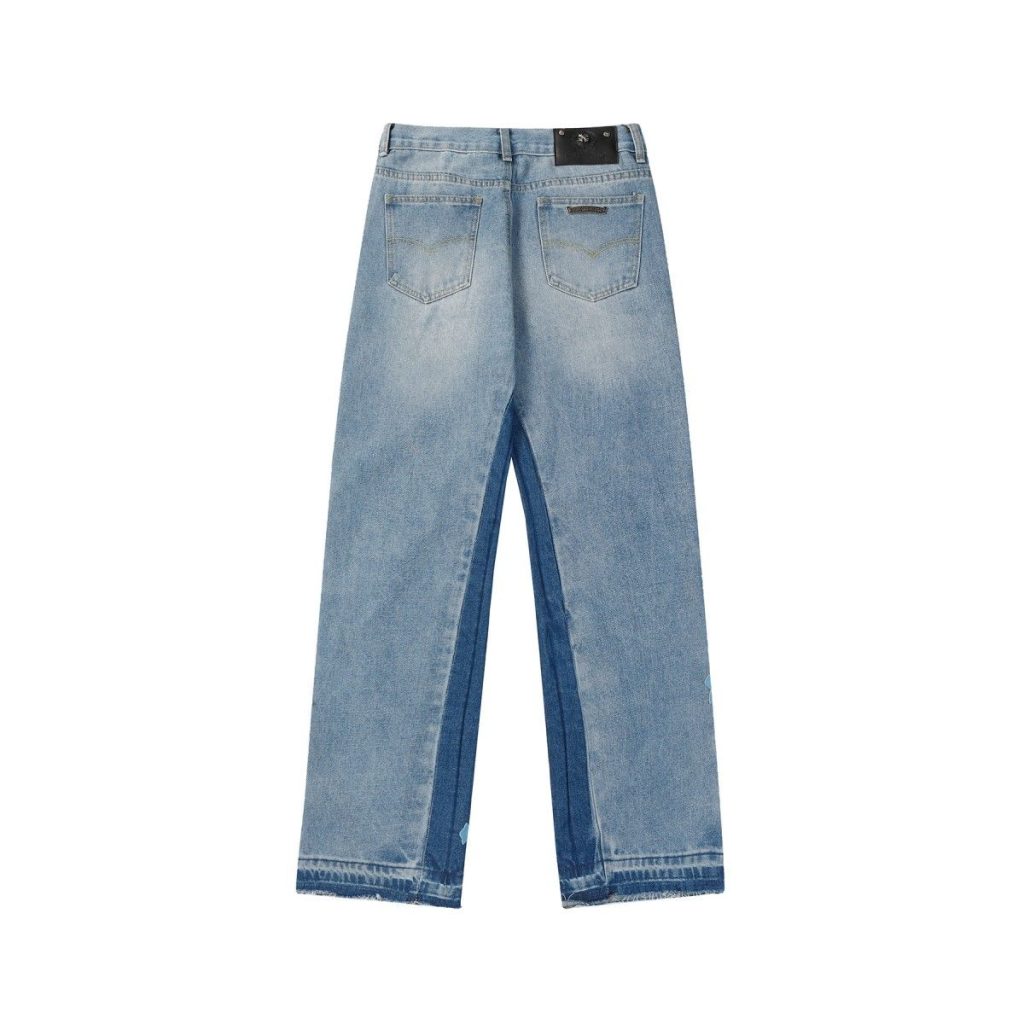 Chrome Hearts Blue Leopard Cross Patch Flared Jeans OKZY2026467