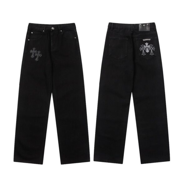 Chrome Hearts Paint Splatter Yellow Cross Jeans OKZY2026473