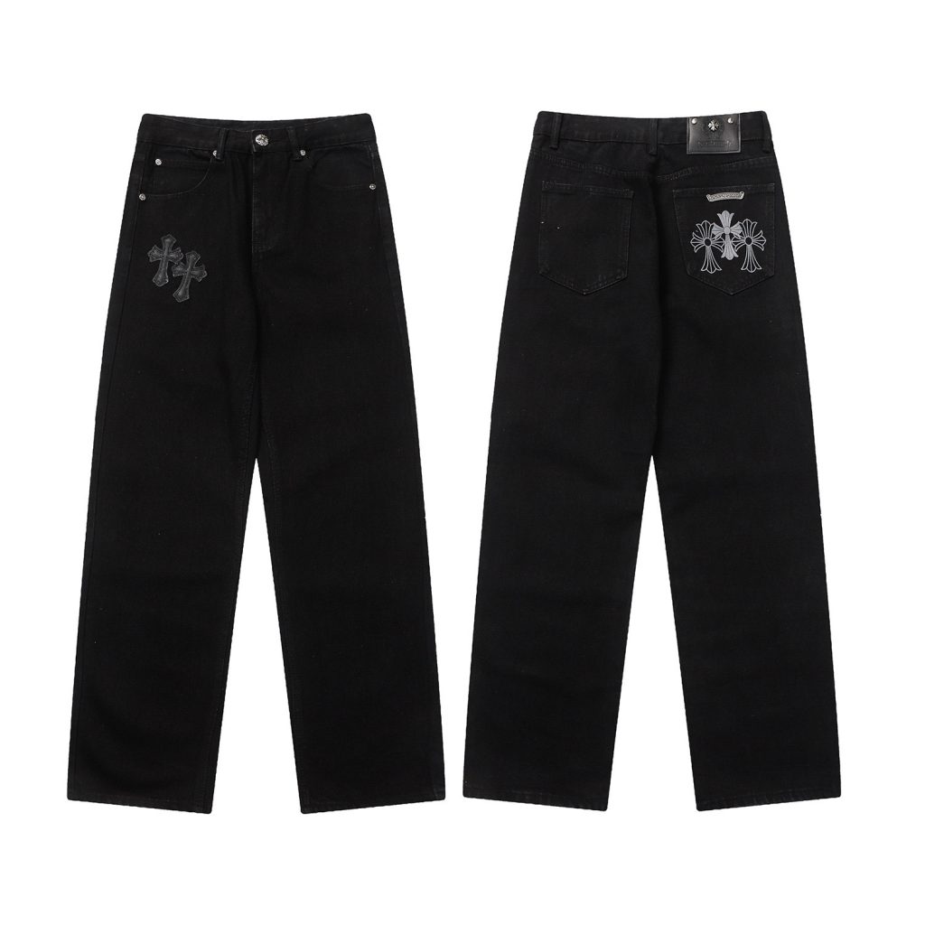 Chrome Hearts Paint Splatter Yellow Cross Jeans OKZY2026473
