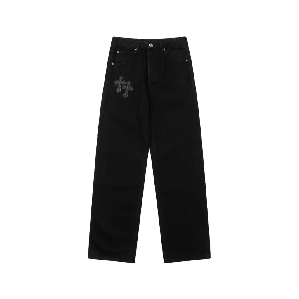 Chrome Hearts Paint Splatter Yellow Cross Jeans OKZY2026473