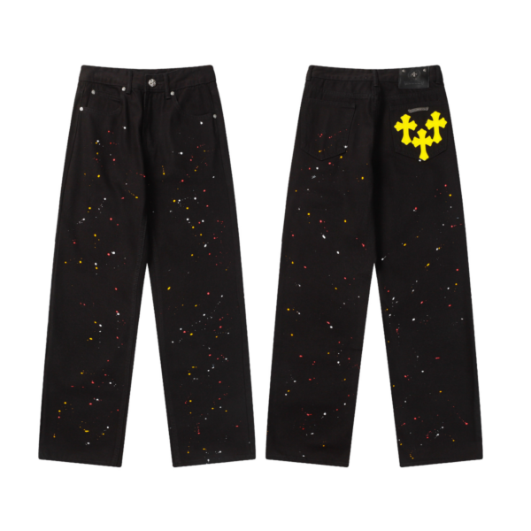 Chrome Hearts Cluster Black Cross Light Wash Jeans OKZY2026474