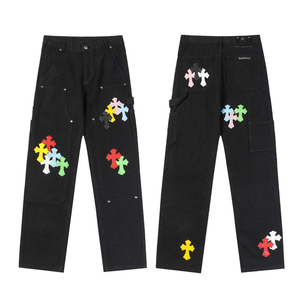 Chrome Hearts Multicolor Cross Patch Carpenter Pants OKZY2026477