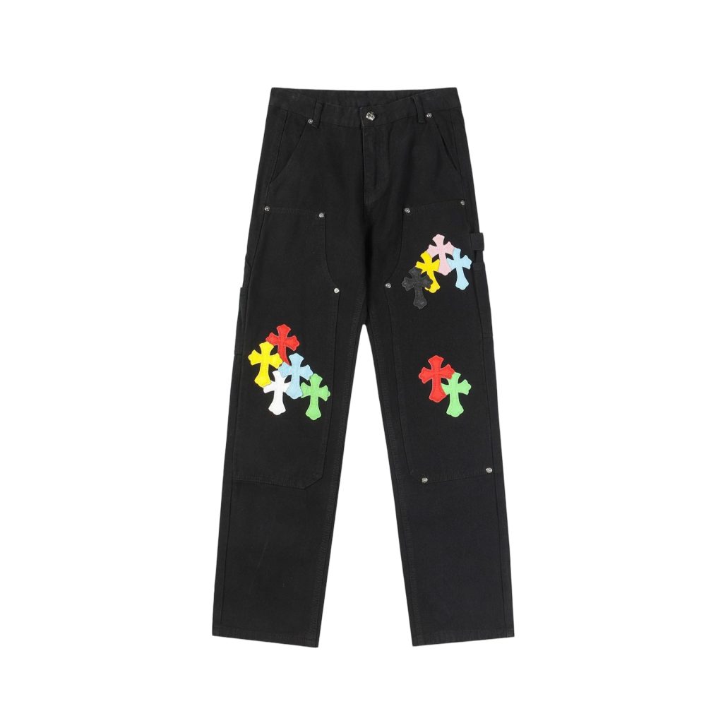 Chrome Hearts Multicolor Cross Patch Carpenter Pants OKZY2026477