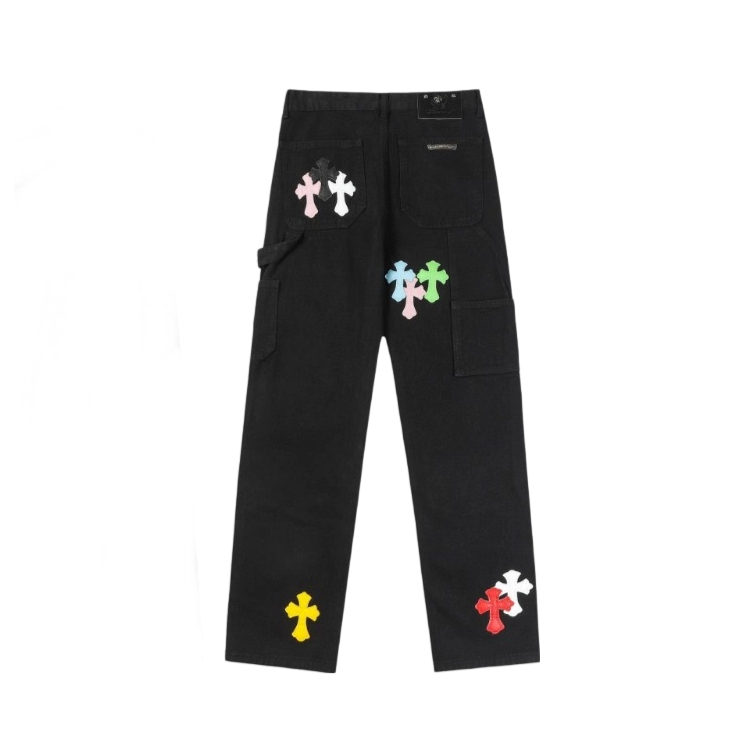 Chrome Hearts Multicolor Cross Patch Carpenter Pants OKZY2026477