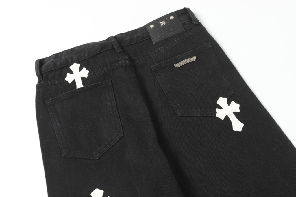 Chrome Hearts White Cross Patch Black Jeans OKZY2026478