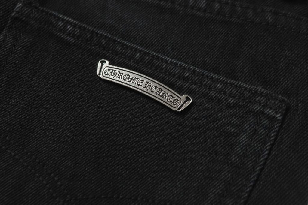 Chrome Hearts Yellow Cross Patch Loose Black Jeans OKZY2026482