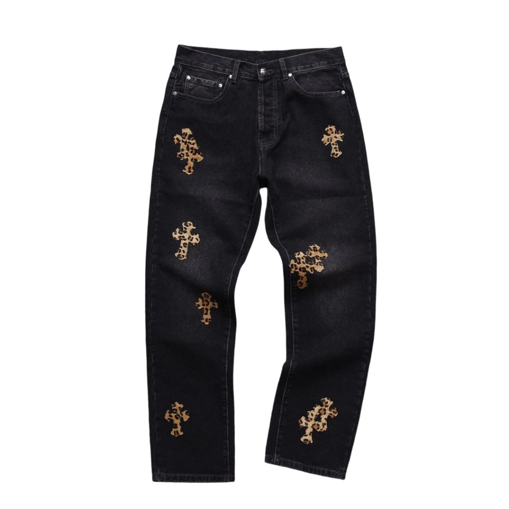 Chrome Hearts Leopard Cross Patch Jeans OKZY2026490