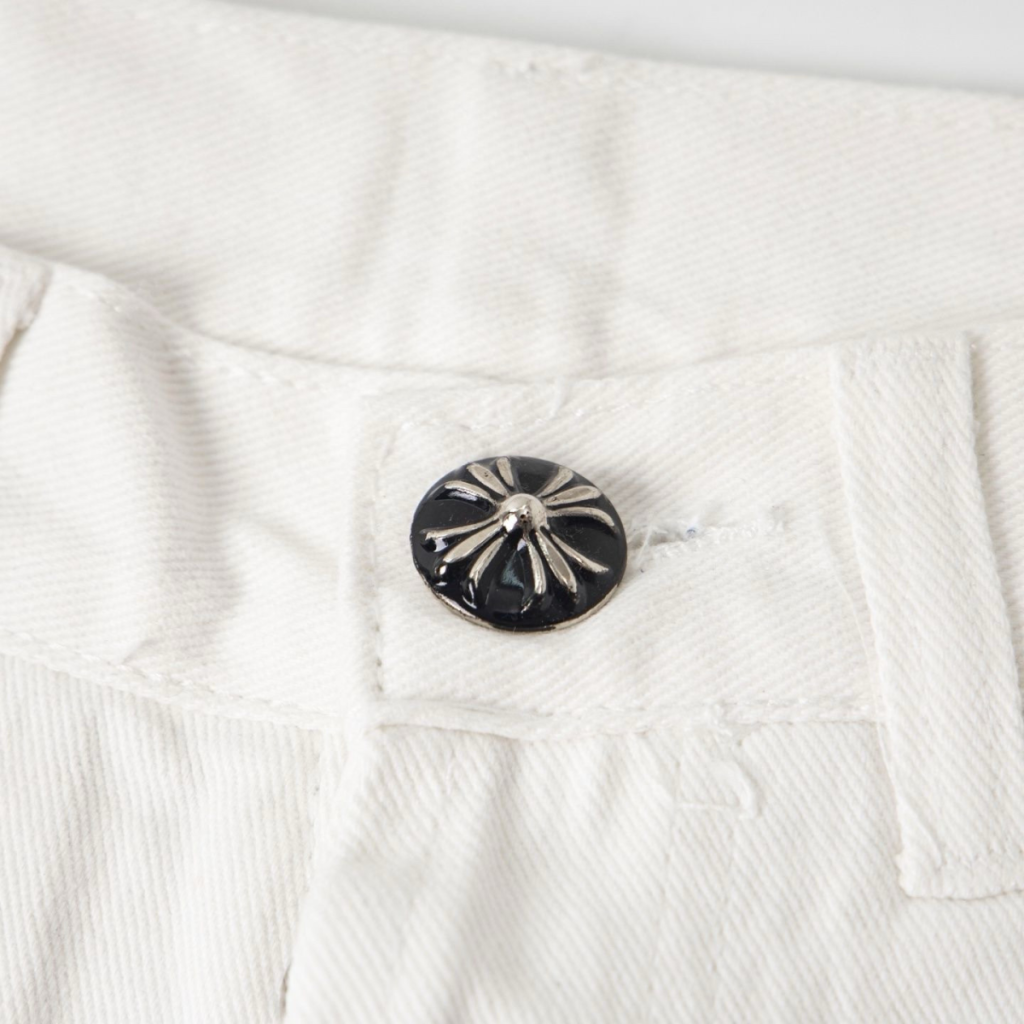 Chrome Hearts White Embossed Cross Jeans OKZY2026493