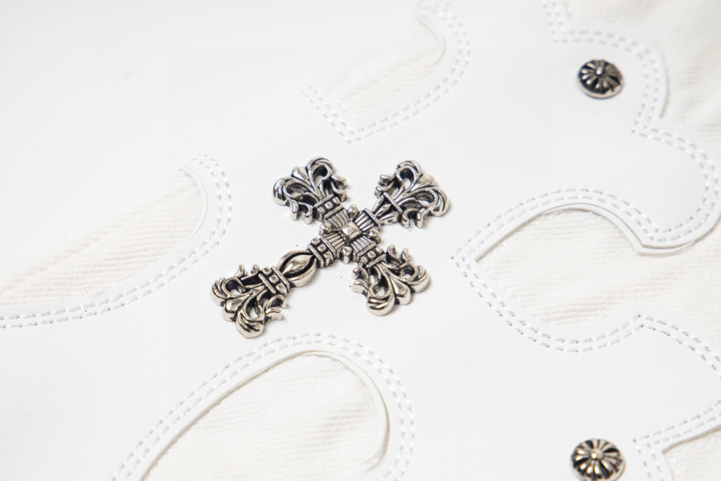 Chrome Hearts White Leather Cross Patch Jeans OKZY2026494