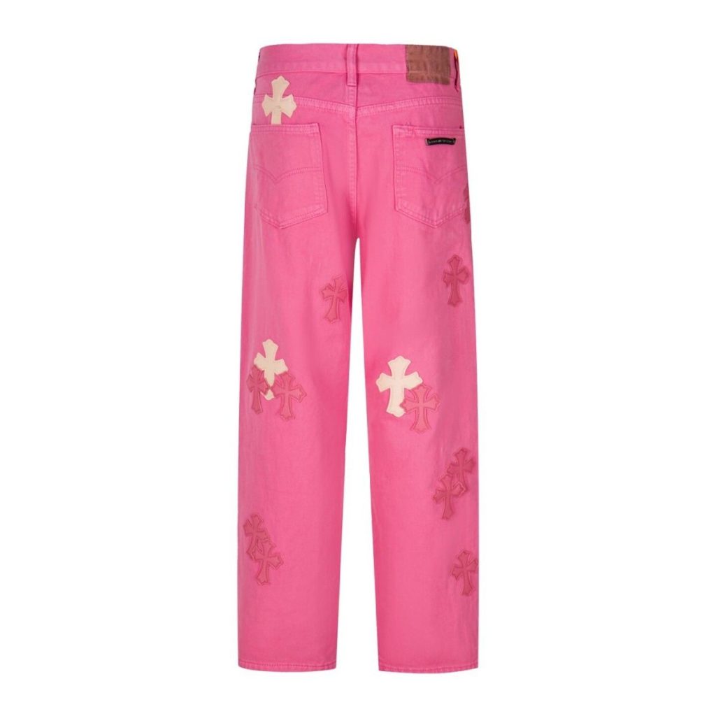 Chrome Hearts Pink Cross Patch Jeans OKZY2026495