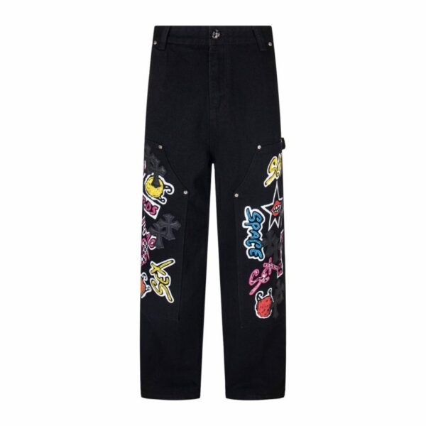 Chrome Hearts Cartoon Print Cross Cargo Jeans OKZY2026498
