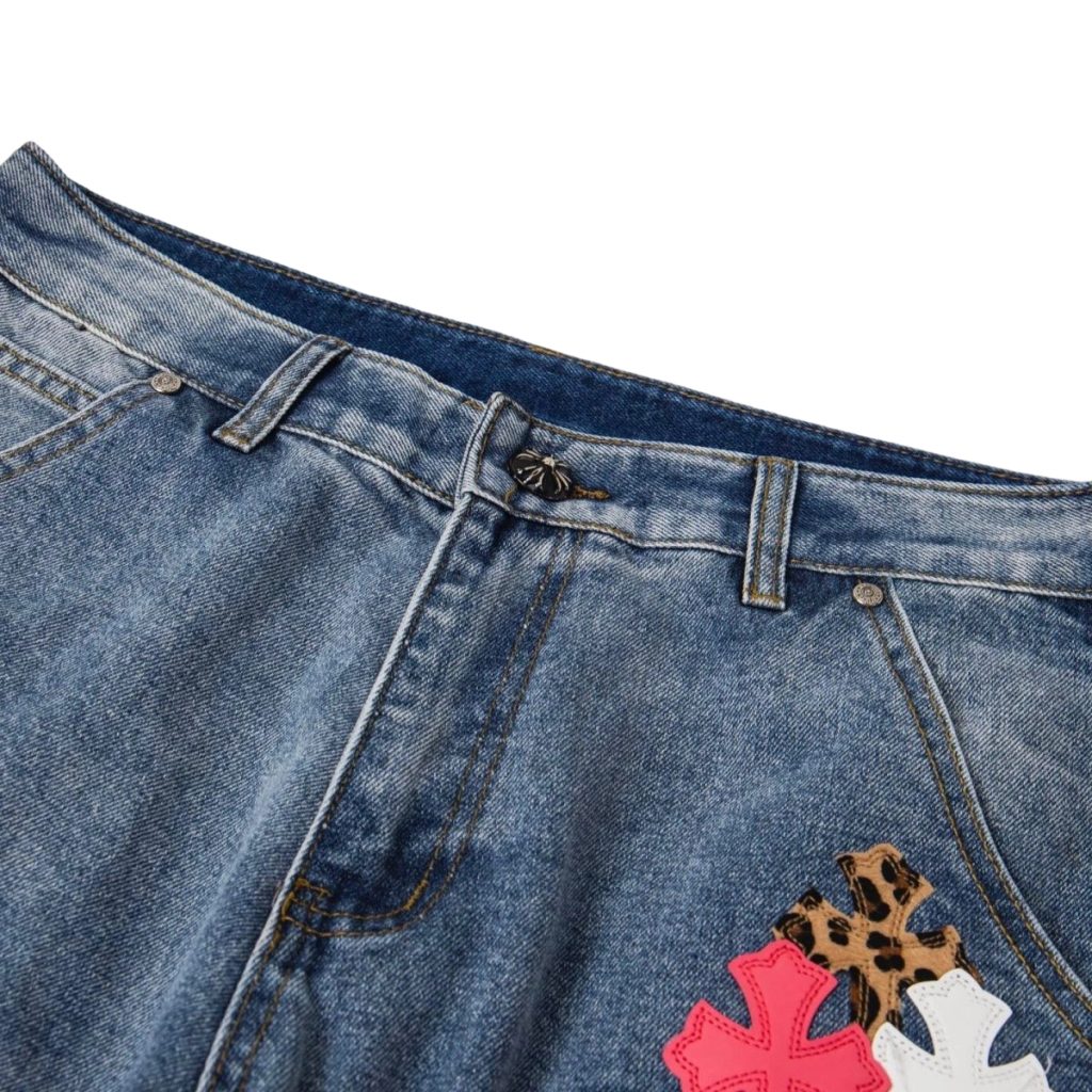 Chrome Hearts Leopard Pink White Cross Patch Carpenter Jeans OKZY2026499