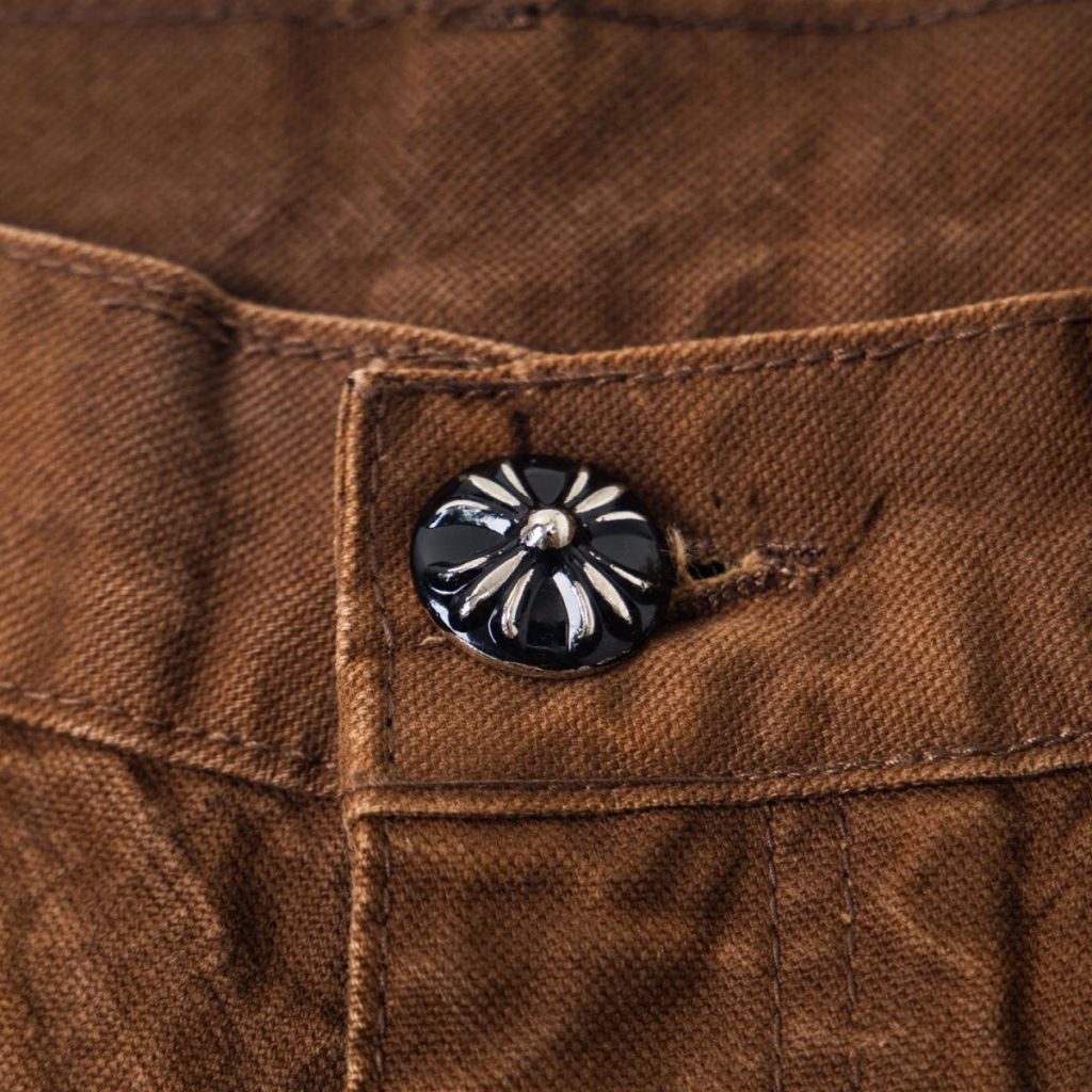 Chrome Hearts Brown Orange Black Cross Patch Carpenter Jeans OKZY2026501