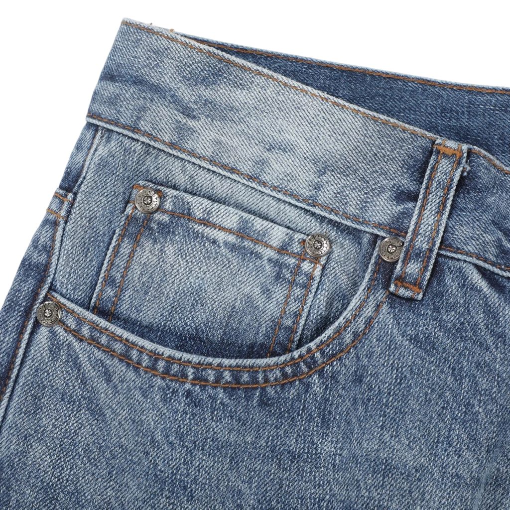 Chrome Hearts Light Blue Ripped Dark Green Cross Patch Jeans OKZY2026504