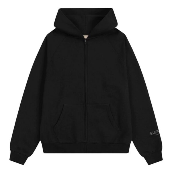 Essentials Full Zip Black Hoodie OKZY2026515