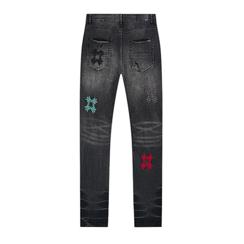Amiri Black Wash Cross Distressed Denim OKZY202651