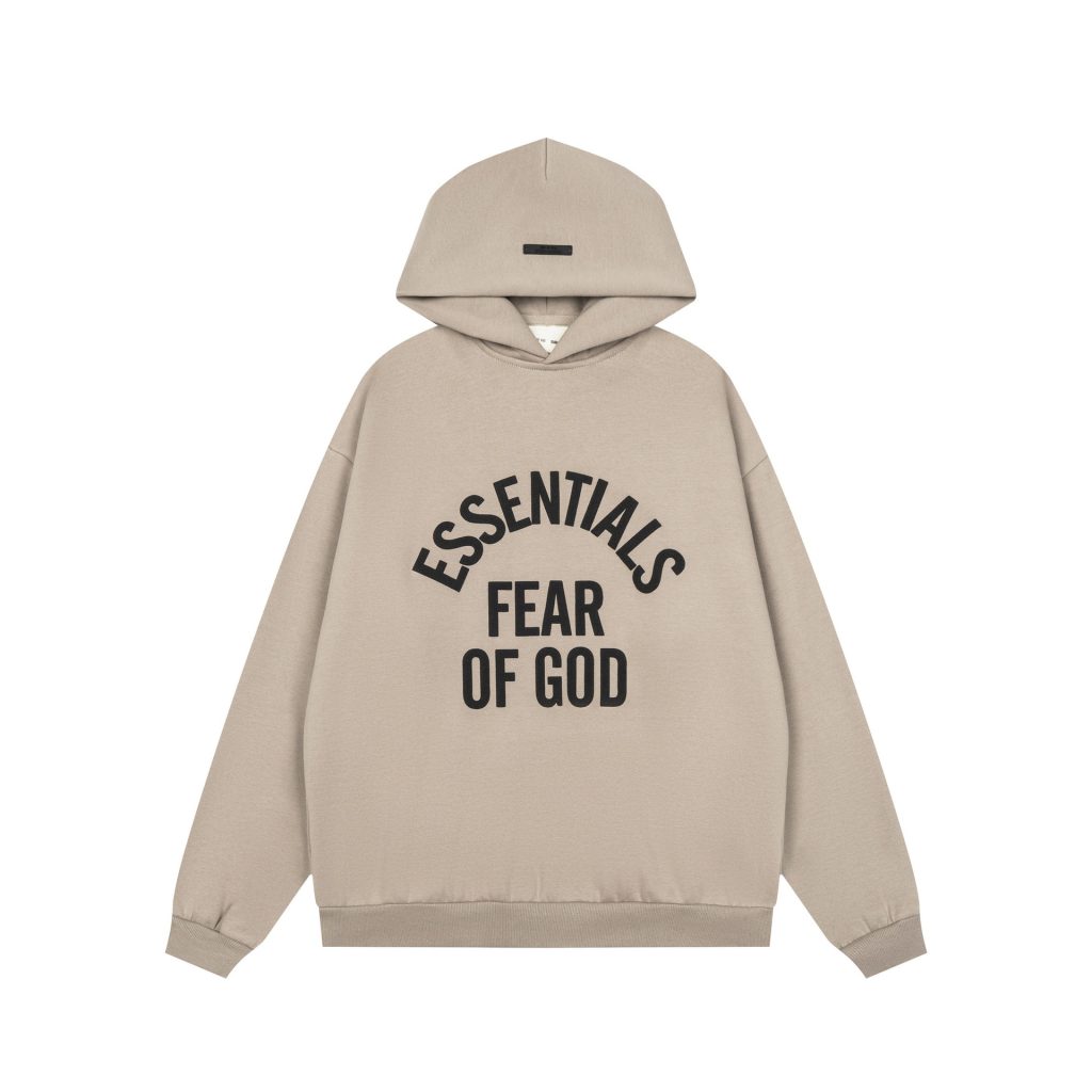 Essentials Arch Text Taupe Hoodie OKZY2026528