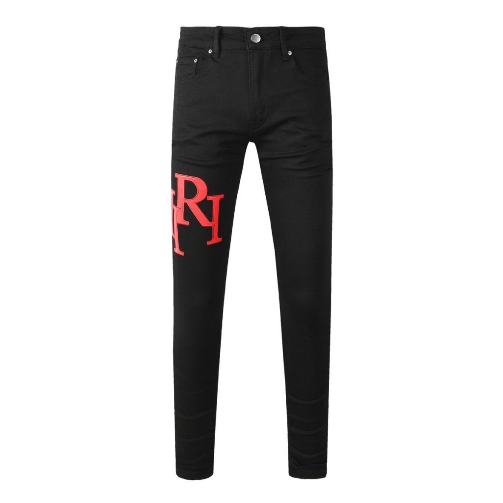 Amiri Red Logo Patch Black Jeans OKZY202652