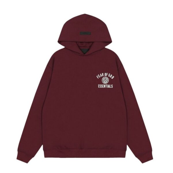 Essentials Chest Crest Burgundy Hoodie OKZY2026537