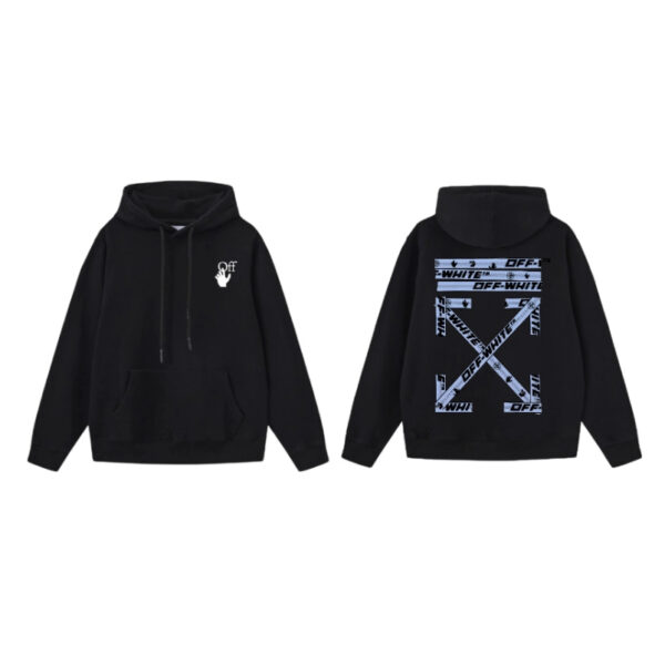 Off White Warning Tape Arrow Hoodie OKZY2026553