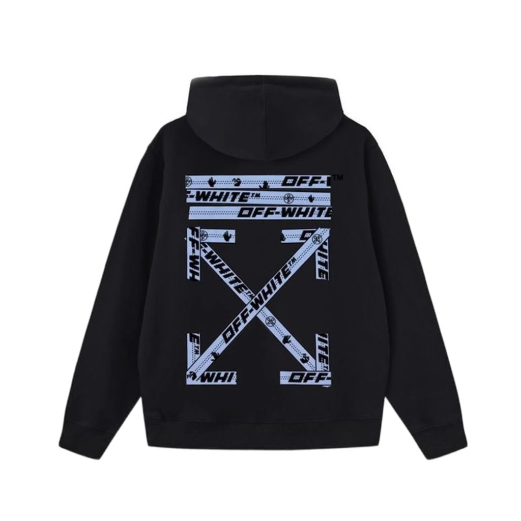 Off White Warning Tape Arrow Hoodie OKZY2026553