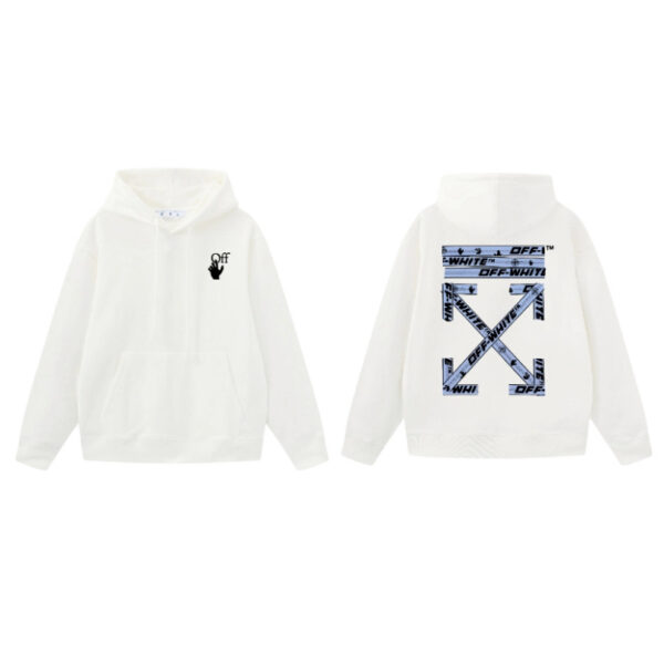 Off White Light Warning Tape Arrow Hoodie OKZY2026554