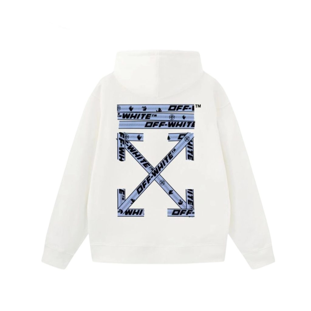 Off White Light Warning Tape Arrow Hoodie OKZY2026554