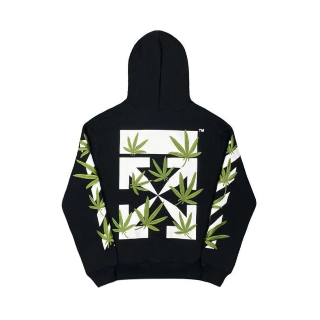 Off White Leaf Print Arrow Hoodie OKZY2026555