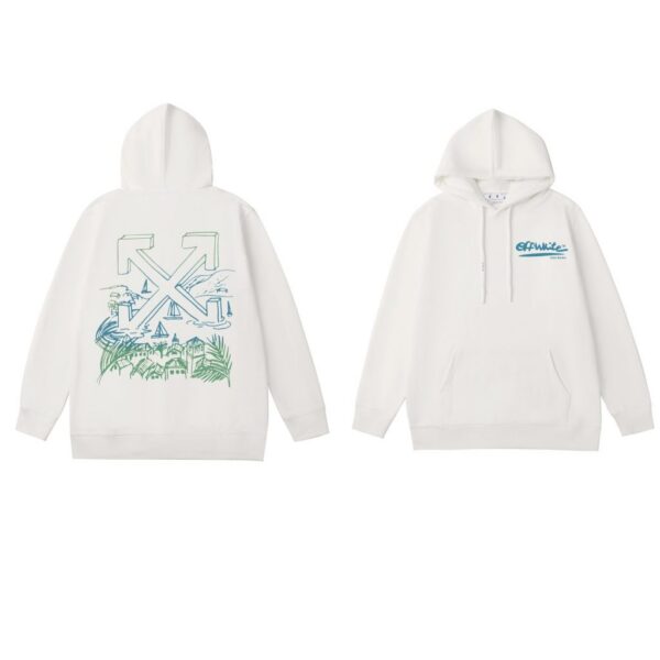 Off White Coastal Sketch Arrow Hoodie OKZY2026559