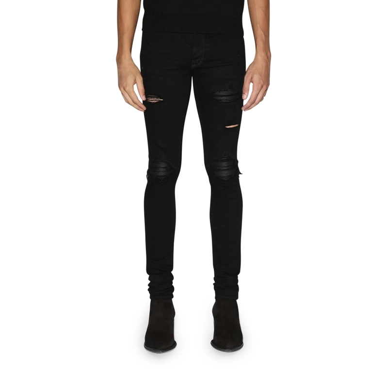 Amiri Leather Knee Distressed Denim OKZY202655