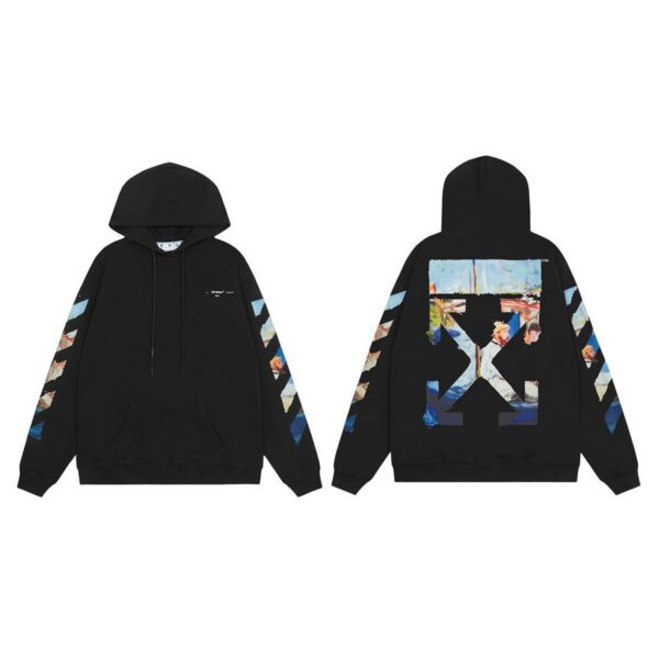 Off White Impressionist Seascape Arrow Hoodie OKZY2026566